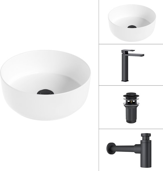 Умывальник со смесителем Lauter 21499-31 + Cascade 21СК0655BS + сифон 21635B + дон.клапан 21190B