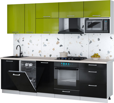 

Кухонный гарнитур, Мила Gloss 2.6-ПМ4