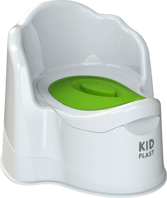 Детский горшок KidPlast Leader / PL075102 (белый/зеленый) -