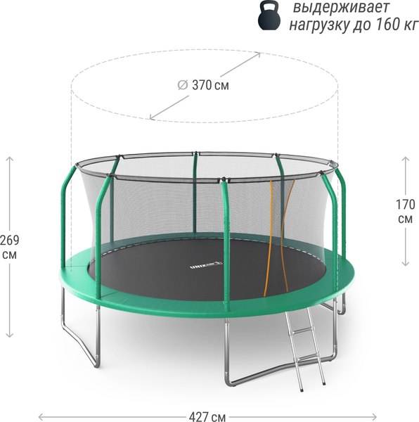 Купить Батут UNIX Line Supreme Basic 14ft / trusub14g в Барановичах