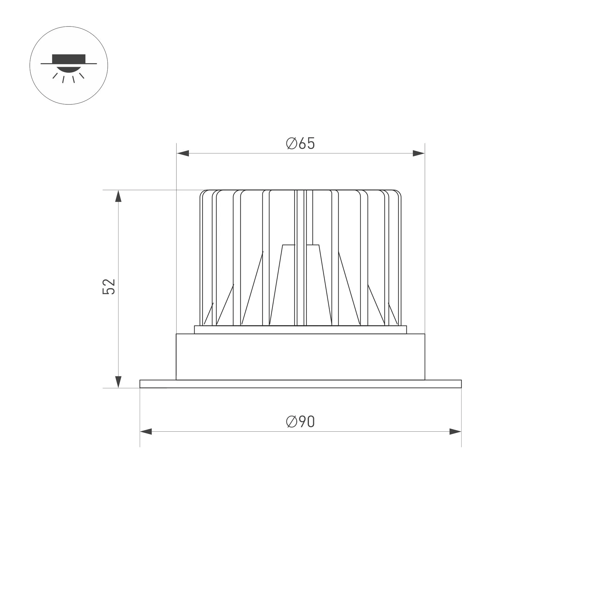 Точечный светильник Arlight MS-ATLAS-TRIMLESS-R50-8W Warm3000 BK 32deg / 031882(1) — фото 2