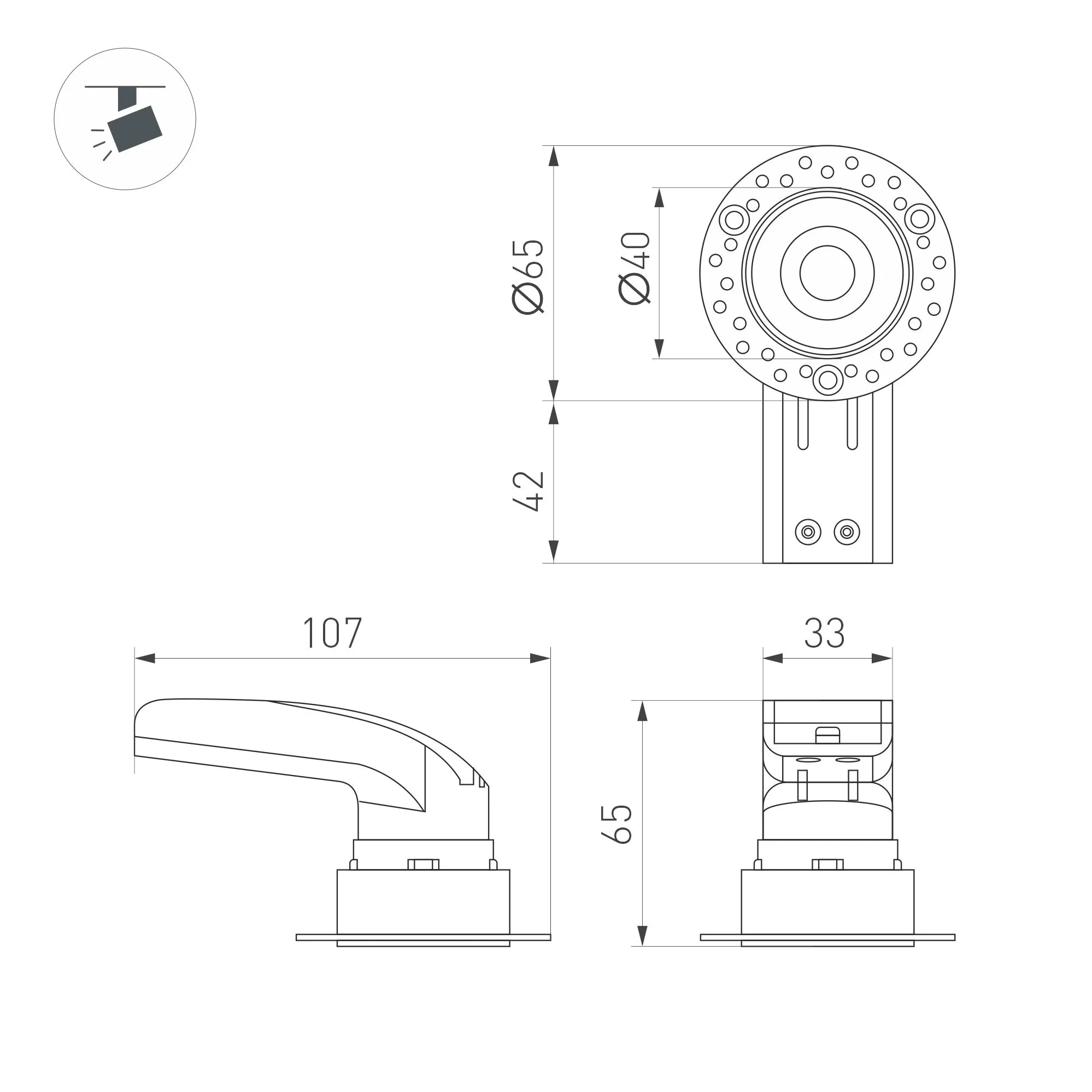 Точечный светильник Arlight MS-RIALTO-TRIMLESS-R40-9W Warm2700 BK 36deg / 054471 — фото 4
