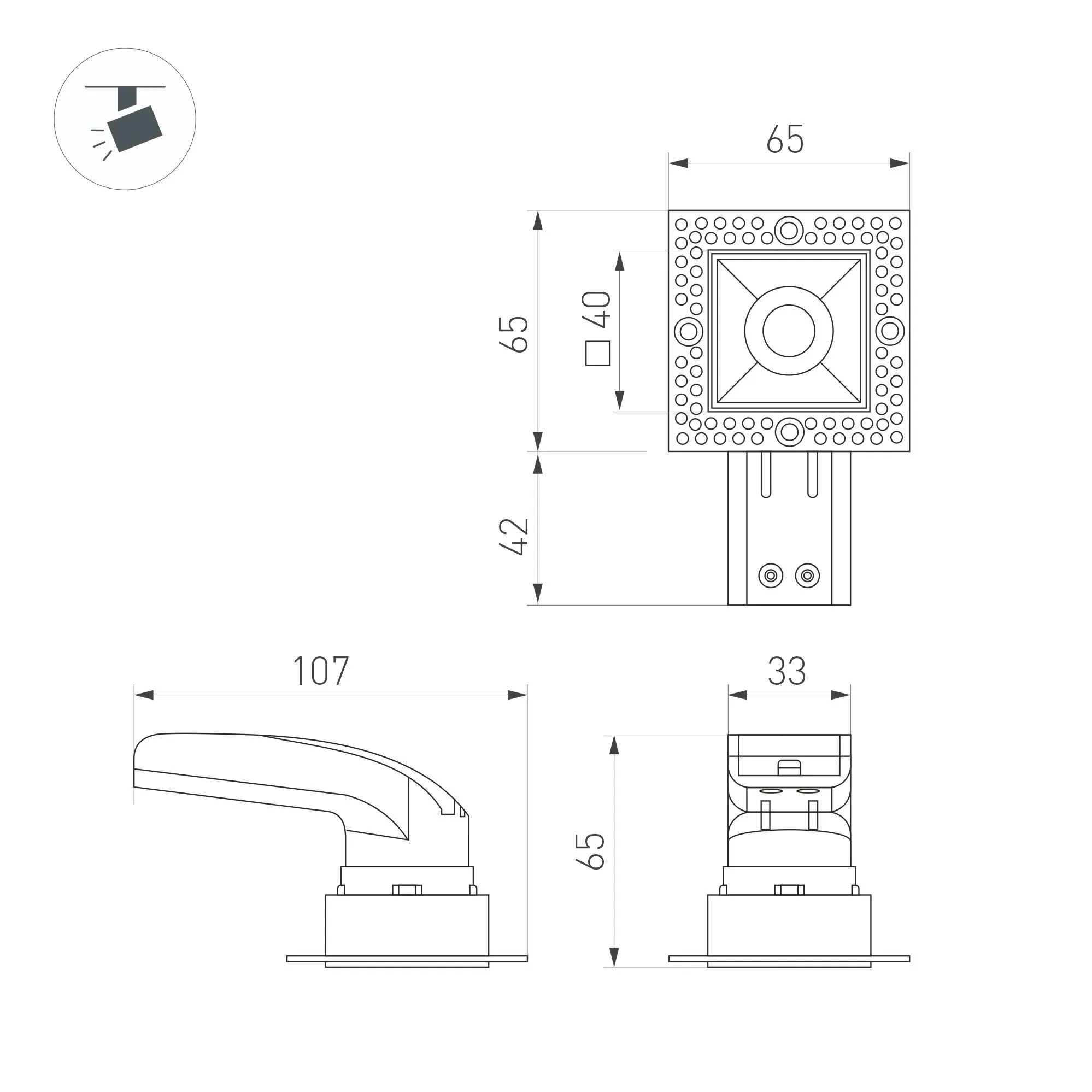 Точечный светильник Arlight MS-RIALTO-TRIMLESS-S40x40-9W Day4000 BK 36deg / 044687 — фото 5