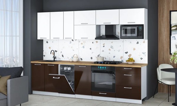 Купить Кухонный гарнитур Интерлиния Мила Gloss 2.9-ПМ4  