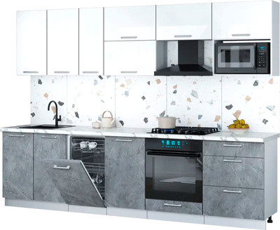 

Кухонный гарнитур, Мила Gloss 2.9-ПМ4