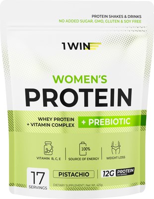 Протеин 1WIN Whey С пребиотиками (425г, фисташка) - 