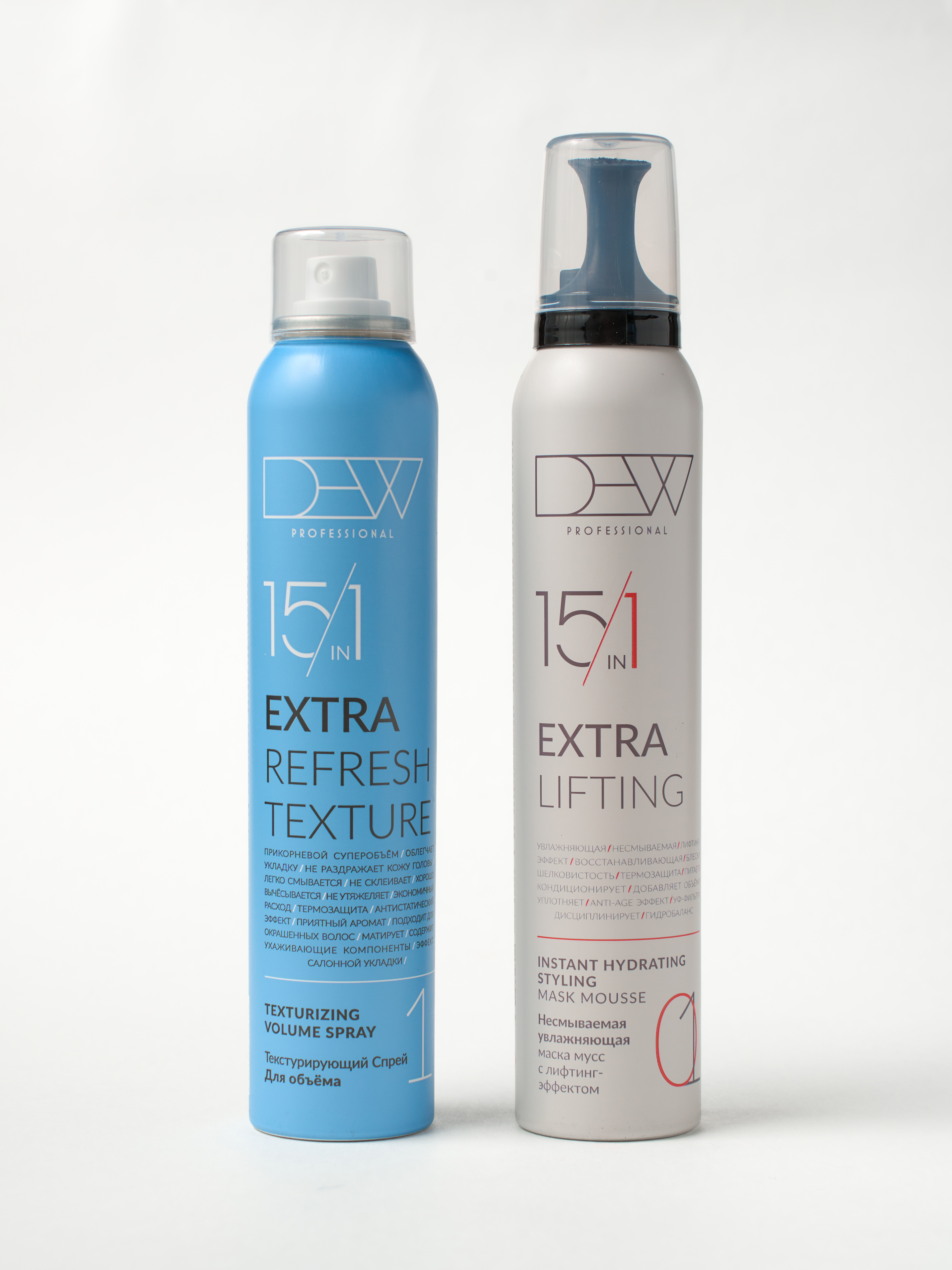 Набор косметики для волос Dew Professional Спрей для объема + Маска-мусс с лифтинг эффектом 15 в 1 (200мл+200мл) — фото 2