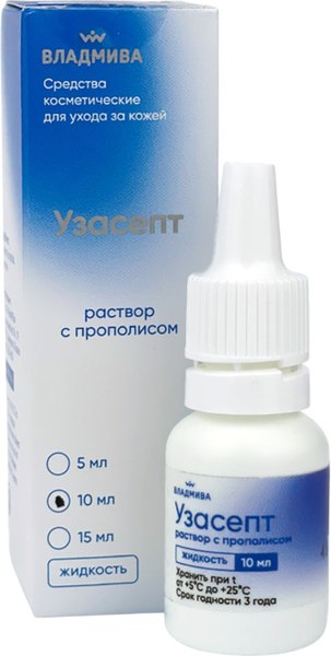 Антисептик ВладМиВа Узасепт раствор с прополисом (10мл)