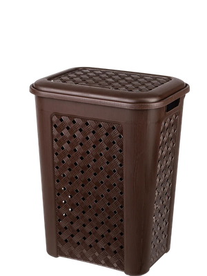 Корзина для белья El Casa Виола 205 с крышкой / 640299 (50л, коричневый) - 