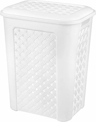 Корзина для белья El Casa Виола 205 с крышкой / 640298 (50л, белый) - 