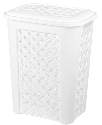 Корзина для белья El Casa Виола 204 с крышкой / 640297 (30л, белый) - 
