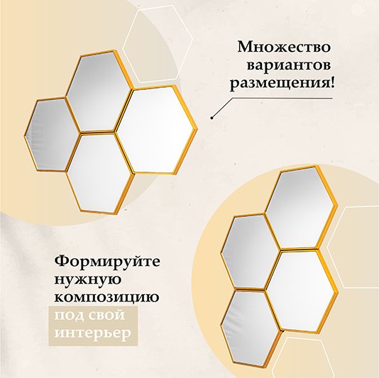 Купить Комплект зеркал декоративных El Casa Соты / 471378 в Жодино