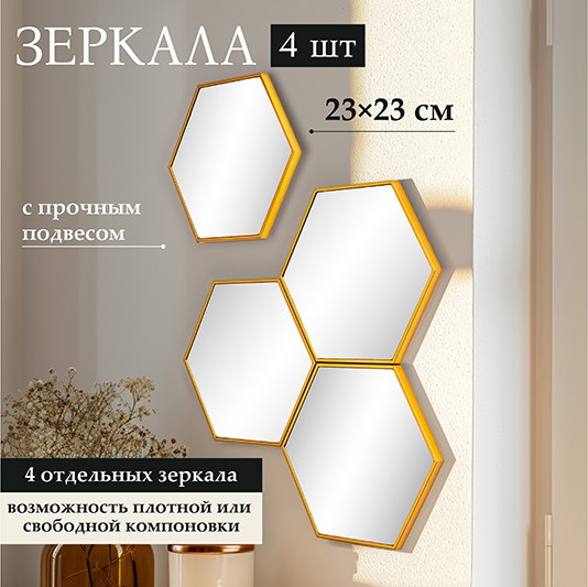 Купить Комплект зеркал декоративных El Casa Соты / 471378 в Жодино