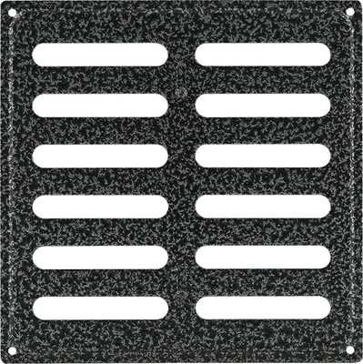 Решетка вентиляционная Нора-М 200x200 с заслонкой / 19375 (кожа/серебро) - 