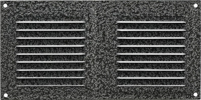 Решетка вентиляционная Нора-М 100x200 с сеткой / 19385 (кожа/серебро) - 