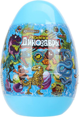 Набор для опытов IQ Эксперимент Раскопки Яйцо 2 скелета / PZE-2SK-BL (голубой) -