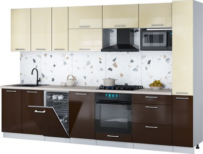 

Кухонный гарнитур, Мила Gloss 3.2-ПМ4