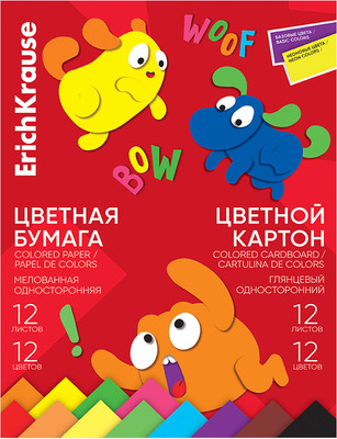 Набор цветной бумаги и картона Erich Krause Jolly Friends / 63638 (24л) - 