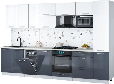 

Кухонный гарнитур, Мила Gloss 3.3-ПМ4