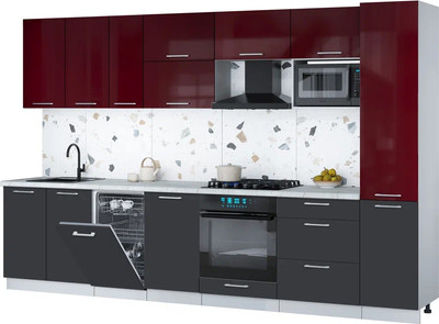 

Кухонный гарнитур, Мила Gloss 3.3-ПМ4