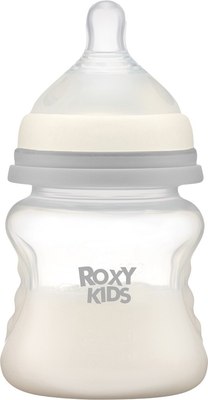 Бутылочка для кормления ROXY-KIDS Медленный поток 0+ / RBTL-001-BGR (120мл, кокосовый/серый) - 