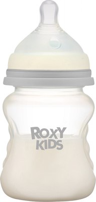 Бутылочка для кормления ROXY-KIDS Средний поток 3+ / RBTL-002-BGR (160мл, кокосовый/серый) - 