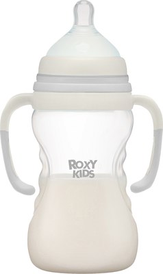 Бутылочка для кормления ROXY-KIDS Быстрый поток 6+ / RBTL-003-BGR (260мл, кокосовый/серый) - 