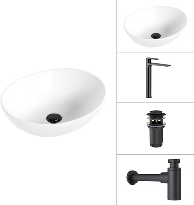 

Умывальник со смесителем, 21652 + Reef 21CK8678BS + сифон 21635B + дон.клапан 21190B