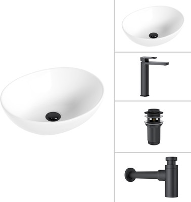 

Умывальник со смесителем, 21652 + Cascade 21СК0655BS + сифон 21635B + дон.клапан 21190B