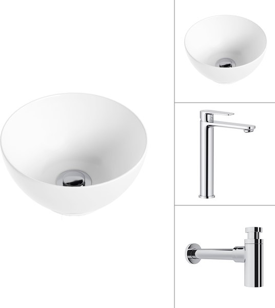 Купить Умывальник со смесителем Lauter 21601E + Moon 21СK81691C с сифоном 21635CH в Бобруйске