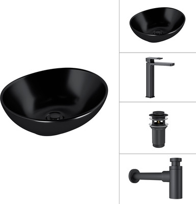

Умывальник со смесителем, 21652-A + Cascade 21СК0655BS + сифон 21635B + дон.клапан 21190B