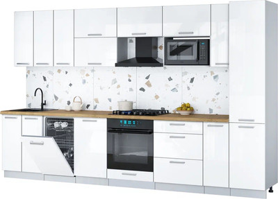 

Кухонный гарнитур, Мила Gloss 3.4-ПМ4