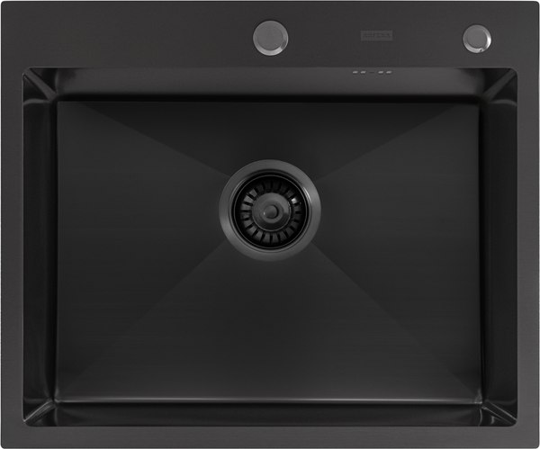Мойка кухонная Arfeka ECO AR 60x50+CL AR G+DS AR Decor Millet (черный, с дозатором и коландером)