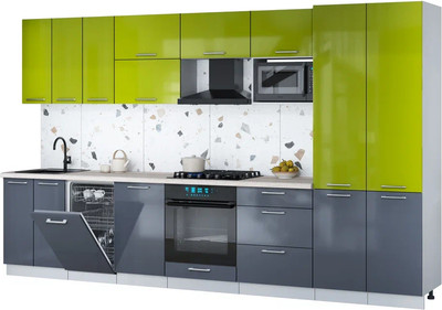 

Кухонный гарнитур, Мила Gloss 3.5-ПМ4