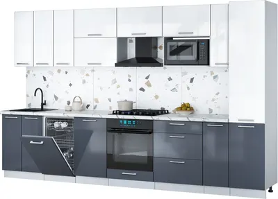 

Кухонный гарнитур, Мила Gloss 3.4-ПМ4