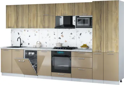 

Кухонный гарнитур, Мила Gloss 3.6-ПМ4