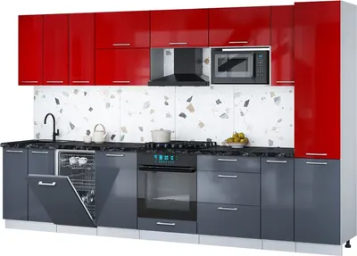 

Кухонный гарнитур, Мила Gloss 3.4-ПМ4