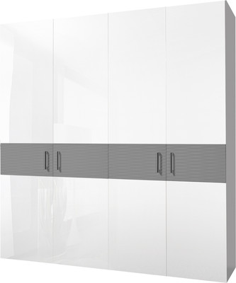 Шкаф ФорестДекоГрупп Вена 4-х створчатый (белый/серый) -