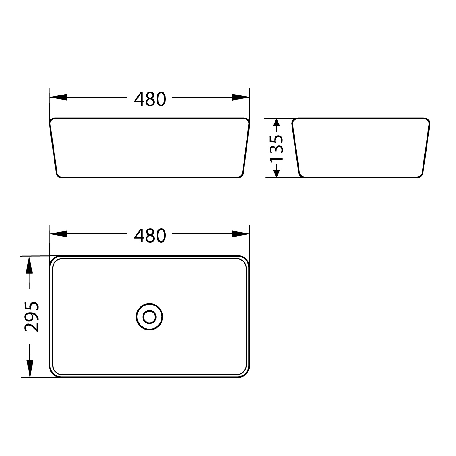 Умывальник со смесителем Lauter 21674A + Reef 21CK8678BS с сифоном 21635B (черный матовый) — фото 5