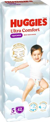 Подгузники-трусики детские Huggies Ultra Comfort Mega 5 Boy (42шт) - 