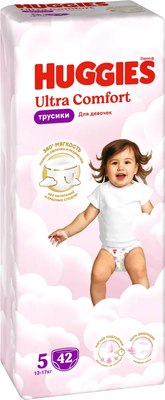 Подгузники-трусики детские Huggies Ultra Comfort Mega 5 Girl (42шт) - 