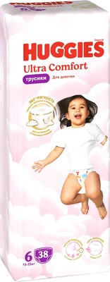 Подгузники-трусики детские Huggies Ultra Comfort Mega 6 Girl (38шт) - 