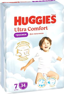 Подгузники-трусики детские Huggies Ultra Comfort Mega 7 Boy (34шт) - 