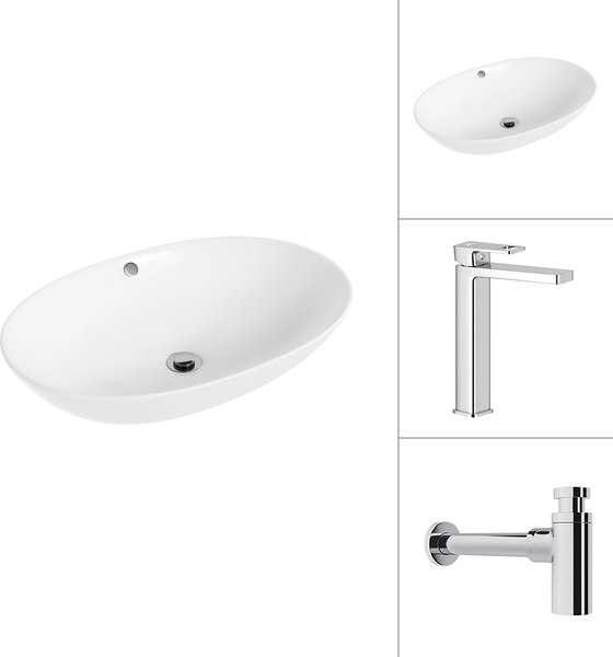 Умывальник со смесителем Lauter 21709 + Cascade 21СК0655C с сифоном 21635CH