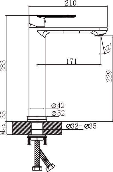 Купить Умывальник со смесителем Lauter 21836A + Moon 21СК8691BS с донным клапаном 21190B в Бобруйске