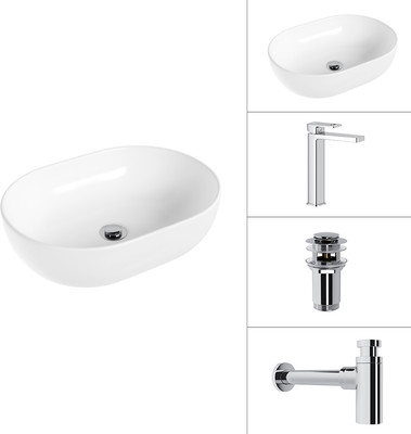 

Умывальник со смесителем, 21836A + Cascade 21СК0655C + сифон 21635CH + дон.клапан 21190CH