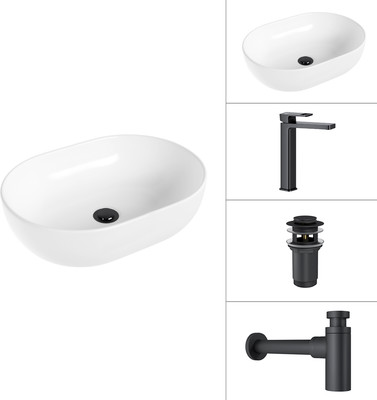 

Умывальник со смесителем, 21836A + Cascade 21СК0655BS + сифон 21635B + дон.клапан 21190B