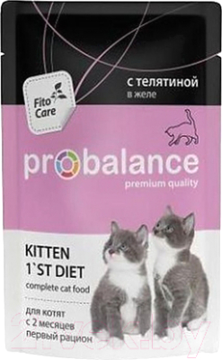 

Корм для кошек ProBalance, Kitten 1'st Diet c телятиной в желе