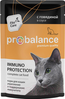 

Корм для кошек ProBalance, Immuno Protection c говядиной в соусе
