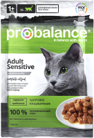 Влажный корм для кошек ProBalance Sensitive для кошек с чувствительным пищеварением  (85г) - 
